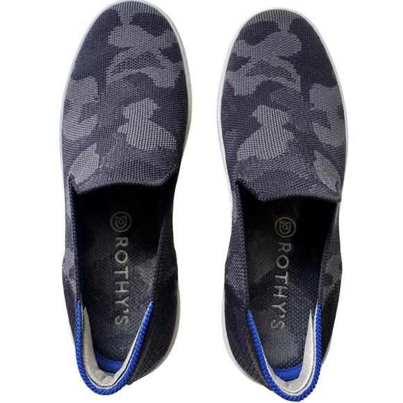 Rothy’s The Original Slip On Sneakers Knitted Camo Gray Black Size 7.5 - Picture 3 of 10